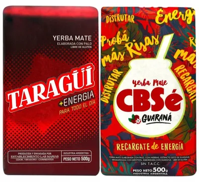 Obrázok produktu pre Yerba Mate CBSe, GUARANA TARAGUI, ENERGIA, 2x 500 g, 1 kg, VEĽKÉ BALENIE