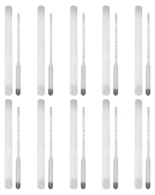 Image de Lot de 10 hydromètres en verre pour mesurer la densité de la bière et du vin, destiné aux brasseurs amateurs (0-100)