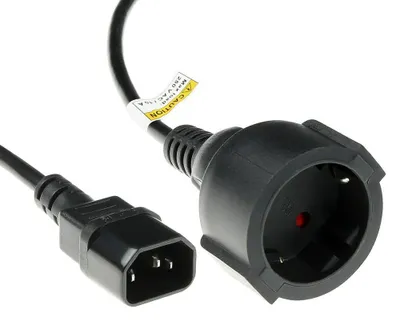 Immagine prodotto di ACT AK5219 Cavo di alimentazione nero 0,6 m Accoppiatore C14 spina di rete tipo F (AK5219)