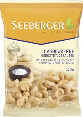 Produktbild von Seeberger Cashewkerne geröstet & gesalzen 150g