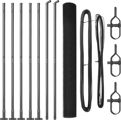Produktbild von Möbel geschweißter Drahtzaun mit 7 Flanschpfosten Grau 1,4x10 m Stahl - Metallzäune 3352526