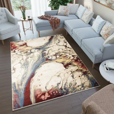 Image de Tapis RIVIOLI Design moderne Beige Salon 200 x 305 cm