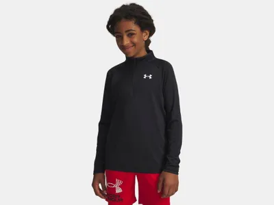 Immagine prodotto di UNDER ARMOUR Tech 2.0 1/2 Zip langarm Sportshirt Jungen 001 - nero/bianco XS (122-127 cm)