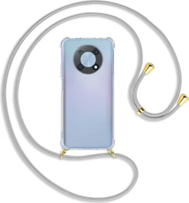 Produktbild von Handykette Backcover-Schutzhülle mit Band (Metall goldfarben) für Huawei nova Y90 4G (6.7'') - silbergrau