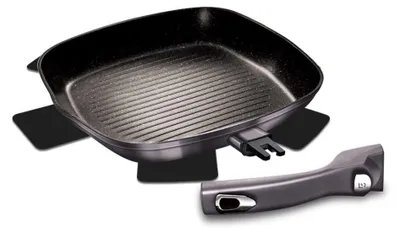 Obrázek produktu pro Berlinger Haus pánev s granitovým povlakem, gril 28cm s odnímatelnou rukojetí Carbon Pro BH6914