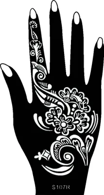 Produktbild von Henna Tattoo Schablone für die rechte Hand