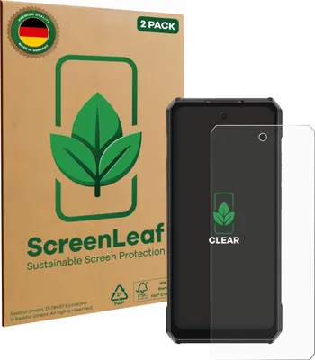 Produktbild von 2x ScreenLeaf Schutzfolie für Ulefone Armor 30 Pro nachhaltiger Displayschutz Display Schutz Folie Klar Transparent
