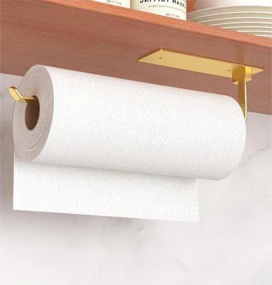 Produktbild von Gelbe Küchenrolschublade ohne Bohren - praktische Schublade unter der Kast für Küchenlagerung - Küchenrolschublade Wandmontage Küchenrolschublade hangende