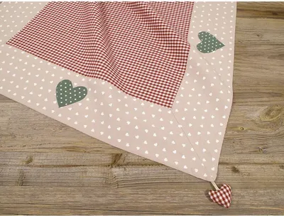 Produktbild von Tischdecke VRONI Herzen kariert rot, 100 % Baumwolle, in 70x70 cm