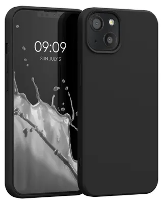Produktbild von kwmobile Hülle kompatibel mit Apple iPhone 13 Hülle - gummierte TPU Silikon Handyhülle - Schutzhülle für kabelloses Laden - Case in Schwarz matt