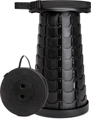 Immagine prodotto di Sgabello telescopico portatile, sedia pieghevole leggera e colorata per campeggio, giardino, pesca, escursionismo, viaggi, barbecue, grigio scuro
