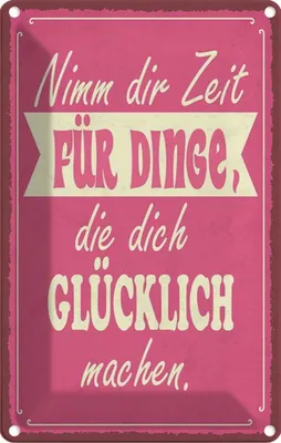 Produktbild von vianmo Blechschild 30x20 cm Nimm Zeit für Dinge glücklich Dekoration Spruch Zitat