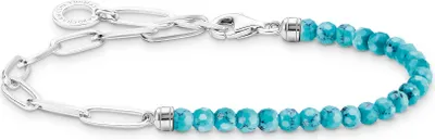 Produktbild von Thomas Sabo A2099-404-17 Charm-Armband Silber und Türkisfarbene Beads, 19 cm
