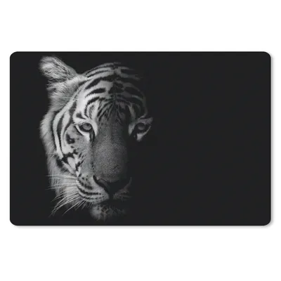 Produktbild von MuchoWow® Mauspad Mousepad Tiger - Tiere - Wild - Schwarz - Weiß 27x18 cm - Mousepads - Maus Mat - Pad - Mausunterlage - Büroartikel - Desk Matten