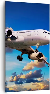 Produktbild von Bild auf Leinwand - Leinwandbild - Flugzeug Flug Reise Fahrzeug - 65x120cm - Wand Bild - Wanddeko - Leinwanddruck - Bilder - Kunstdruck - Wanddekoration - Leinwand bilder - Wandkunst - PA65x120-2445