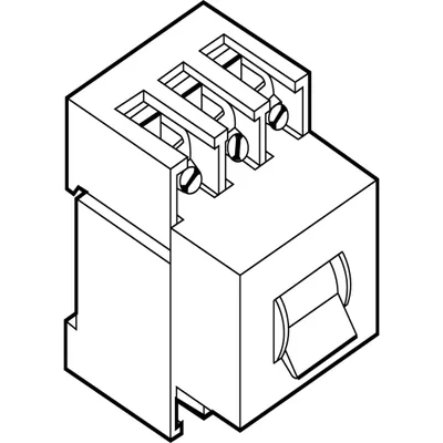 A line drawing of a 3-pole main switch.