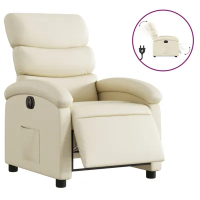 Immagine prodotto di vidaXL Poltrona relax elettrica in Pelle finta crema