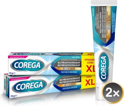 Zdjęcie produktu dla COREGA bezsmakowy krem utrwalający extra mocny XL 2×70 g