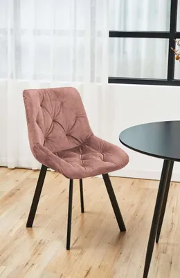 Immagine prodotto di Sedia da pranzo imbottita MIGOS - rosa antico / nero