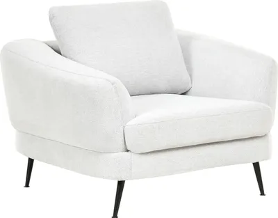 Obrázek produktu pro BELIANI Křeslo krémově bílé látkové čalounění železné nohy s područkami moderní styl obývací pokoj ložnice