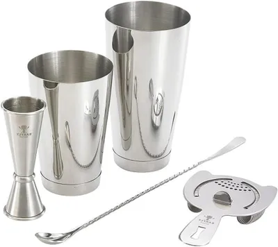 Productafbeelding van 5-delige Cocktailset Roestvrij Staal voor Mixologen en Thuisbarmannen