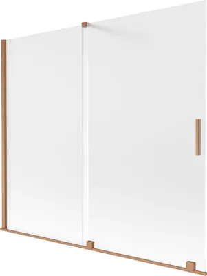 Produktbild von Mexen Velar Duschwand 2-flügelig verschiebbar 180 x 150 cm, mattiert, gebürstetes Kupfer - 896-180-000-31-65
