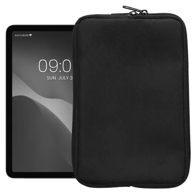 Produktbild von kwmobile Schutzhülle aus Stoff kompatibel mit 8"-8,4" Tablet Hülle - Stoffhülle für Tablet mit Reißverschluss - Schwarz