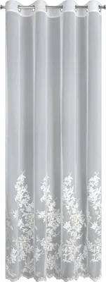 Obrázek produktu pro EUROFIRANY | záclona - závěs - 140 x 250 cm - krémová - s květinovou výšivkou - závěs s očky
