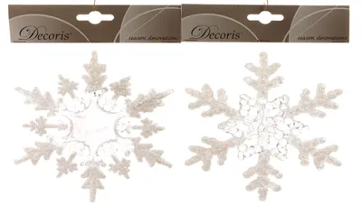 Produktbild von Hänger Christbaumschmuck Schneeflocke Glitter Ø 15,5 cm 2er Set