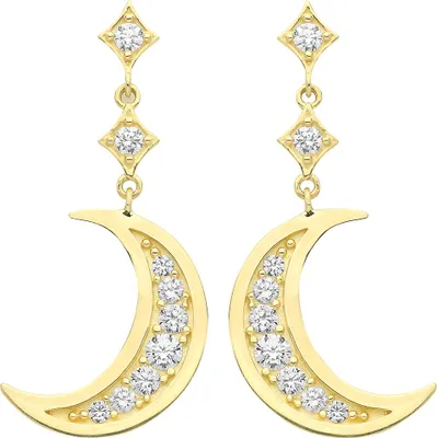 Produktbild von Modische 9 Karat (375) Gold Damen - Paar Ohrringe mit Zirkonia - 29mm*14mm; TRS26529