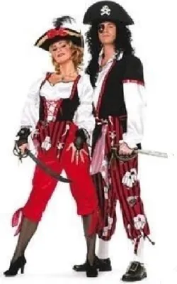 Produktbild von W4307-36-A rot-schwarz Damen Piratin Seeräuberbraut Gr.36
