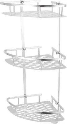 Image de Étagère de salle de bain en aluminium à trois niveaux 3-en-1