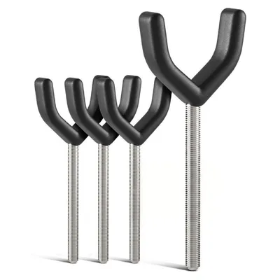 Image de BOMI® Adaptateurs en Y pour barrière de sécurité – Lot de 4 – Métal noir avec filetage M8 – Fixation sur rampe d’escalier sans perçage