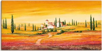 Produktbild von ARTland Leinwandbild Traumhafte toskanische Landschaft Größe: 60x30 cm
