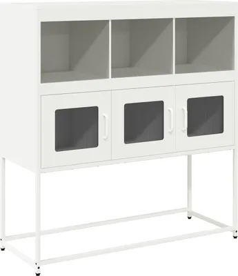 Immagine prodotto di vidaXL Credenza bianca 100,5x39x107 cm Acciaio laminato a freddo