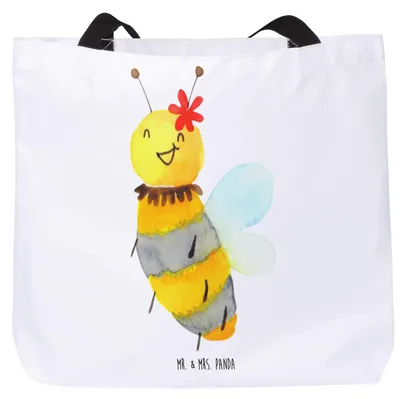 Produktbild von Mr. & Mrs. Panda Reisetasche Biene Blume - Weiß - Geschenk, Schultasche, Strandtasche, Einkaufstasche, Laptoptasche, Tasche
