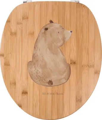 Produktbild von Mr. & Mrs. Panda WC Sitz Bär Schulterblick - Transparent - Geschenk, bambus, WC-Sitz, Bären, Toilettendeckel, Motivation, Weltansicht, Teddy, Klodeckel, Klobrille