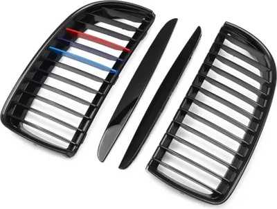 Obrázek produktu pro Přední nárazník pro BMW řady 3 E90 Sedan 2005-2008 - Niergrill lesklá černá s M-barvami - Autopříslušenství