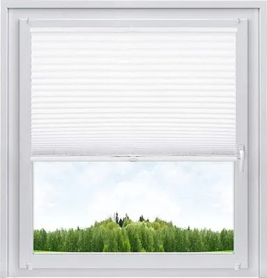 Obrázek produktu pro Plisovaná roleta, bílá, lehce průsvitná, 50 x 130 cm, na okna a dveře