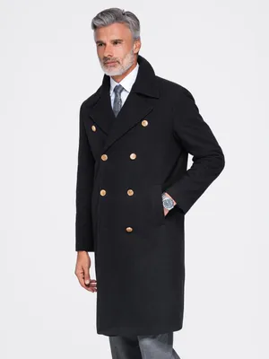 Image de OMBRE Manteau Heritage, coupe classique, modèle OM-COWC-0156, couleur noire, taille L