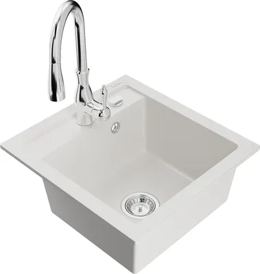 Image de Évier Vitogranite 1 bac avec mélangeur Savita, blanc (6503-20-672601-00)