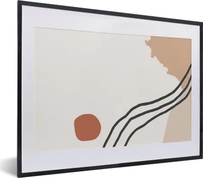 Produktbild von MuchoWow® Gerahmtes Poster Sommer - Abstrakt - Schwarz - Orange 40x30 cm - Poster mit Schwarzem Bilderrahmen Wandposter Rahmen Foto Bilder - Bilderrahmen - Poster im Rahmen