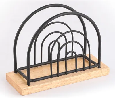 Produktbild von Serviettenhalter Holz Serviettenablage Serviettenständer mit Beschwerer Bambus