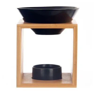 Immagine prodotto di Diffusore di profumo in Bamboo con ciotola in Porcellana Nera Opaca