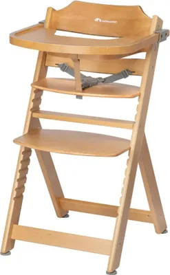 Produktbild von Bebeconfort Timba Kinderhochstuhl Mitwachsend, 6 Monate-10 Jahre, bis 30 kg, Abnehmbares Tablett, Verstellbarer Sitz & Fußstütze, Naturholz