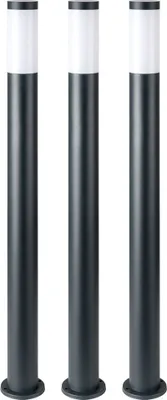 Produktbild von 3er Set Stehleuchte, Edelstahl, anthrazit, H 110 cm