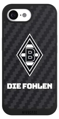 Produktbild von NIVOCASE Handyhülle für Apple iPhone 16e Hülle NIVOpure Case Schwarz Borussia Mönchengladbach Carbon Gladbach