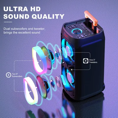 Imagen del producto de Kit de karaoke inalámbrico: 25 vatios de potencia, material plástico, para uso doméstico, altavoz Bluetooth
