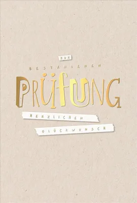 Produktbild von Prüfung - Glückwunschkarte im Format 11,5 x 17 cm mit Umschlag