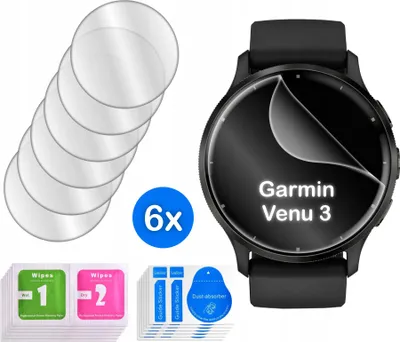 Zdjęcie produktu dla FOLIA do Garmin Venu 3 41mm HYDROŻELOWA OCHRONNA na ekran 3D 6 sztuk